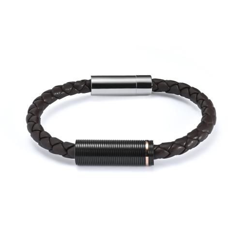 PU Cord Armband, med 304 rostfritt stål, mode smycken & olika längd för val & för människan, fler färger för val, Säljs av PC