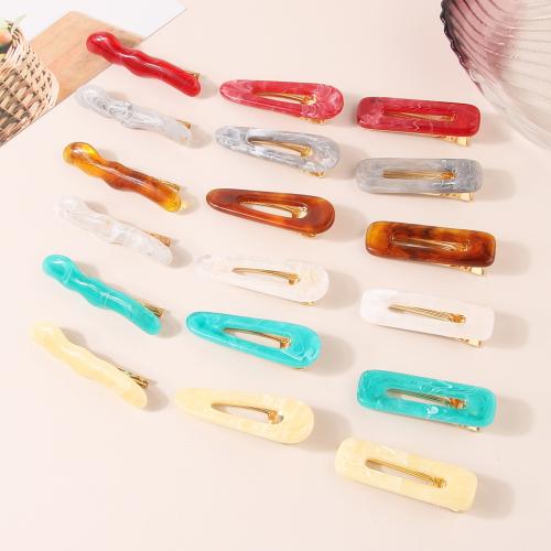 Alligator Hair Clip Zinc Alloy with Acrylic polished & for woman Sold By Set