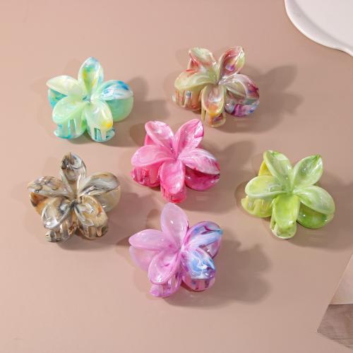 Hair Claw Clips Plastic Flower stoving varnish for woman 80mm Sold By PC