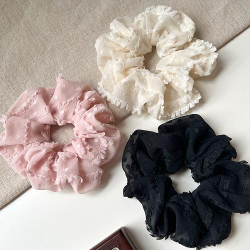 Hair Scrunchies Cloth with Gauze handmade for woman Sold By PC