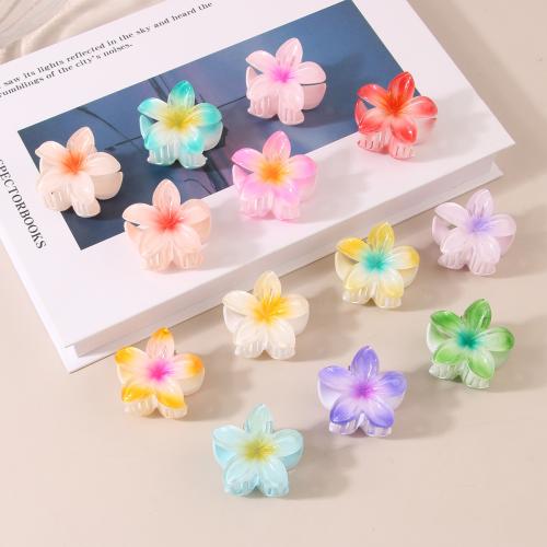 Hair Claw Clips Plastic Flower stoving varnish for woman 40mm Sold By PC