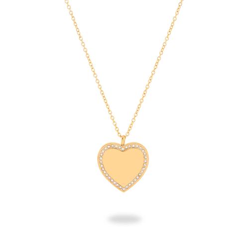 Nerezová ocel šperky náhrdelník, 304 Stainless Steel, různé styly pro výběr & pro ženy & s drahokamu, zlatý, Prodáno By PC