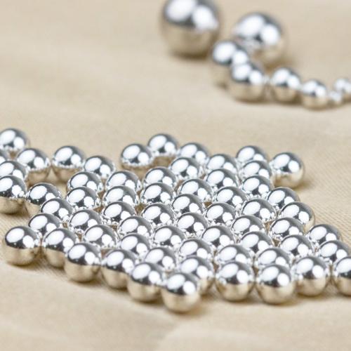 925 Sterling Silver Beads DIY & no hole silver color Sold By PC