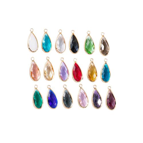 Mässing Smycken Hängen, med Kristall, DIY, fler färger för val, 50PC/Bag, Säljs av Bag