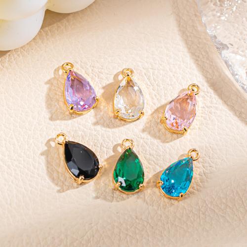 Μενταγιόν Brass Κοσμήματα, Ορείχαλκος, με Κρύσταλλο, DIY, περισσότερα χρώματα για την επιλογή, 50PCs/τσάντα, Sold Με τσάντα
