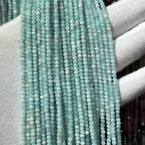 Amazoniet kralen, Abacus, mode sieraden & DIY & gefacetteerde, hemelsblauw, 2x3mm, Per verkocht Ca 38 cm Strand