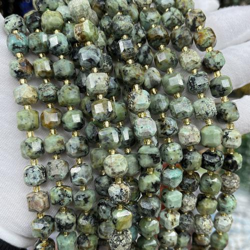 Turquoise Kralen, Afrikaans Turquoise, Plein, mode sieraden & DIY & gefacetteerde, gemengde kleuren, 8mm, Per verkocht Ca 38 cm Strand