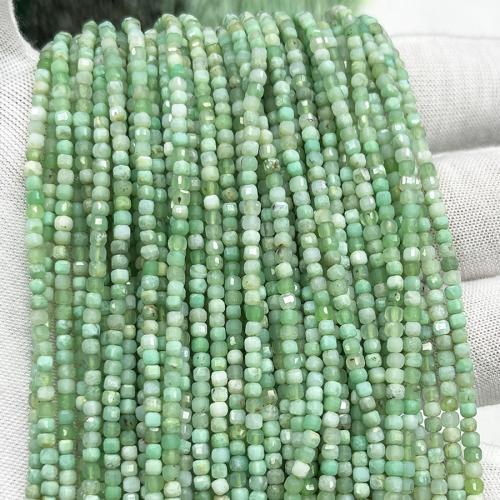 Natural Jade Beads Australia Jade Square fashion jewelry & DIY & faceted green 2.50mm Sold Per Approx 38 cm Strand