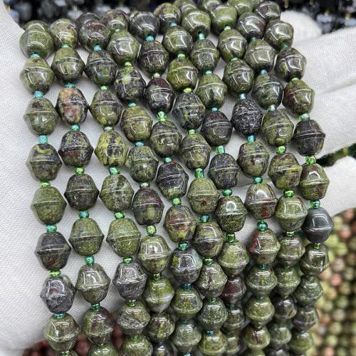Grânulos de gemstone jóias, Dragão+Sangue+pedra, joias de moda & DIY, cores misturadas, 10x11mm, vendido para Aprox 38 cm Strand