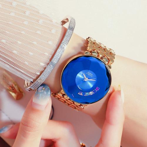 Women Wrist Watch Glass with Zinc Alloy Singaporean movement & Life water resistant & fashion jewelry & for woman & with rhinestone Dial x10mm Sold By PC