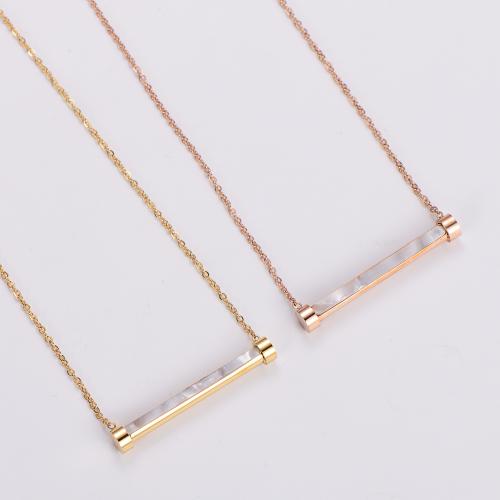 Stainless Steel Jewelry Necklace 316L Stainless Steel with Shell with 5cm extender chain fashion jewelry & for woman 35mm Length Approx 45 cm Sold By PC