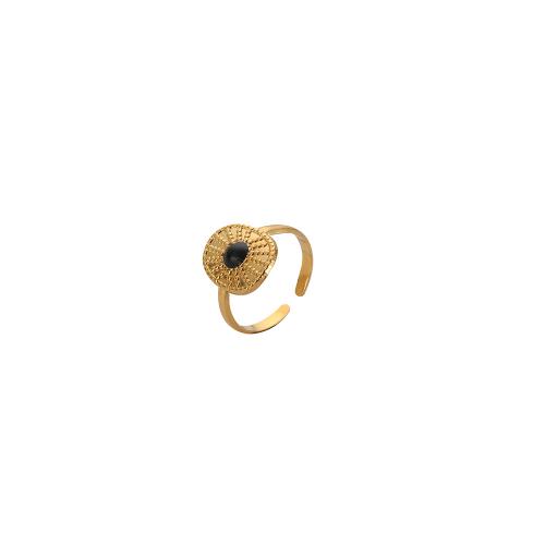Smalt z nerezové oceli prst prsten, 304 Stainless Steel, módní šperky & pro ženy, zlatý, Prodáno By PC