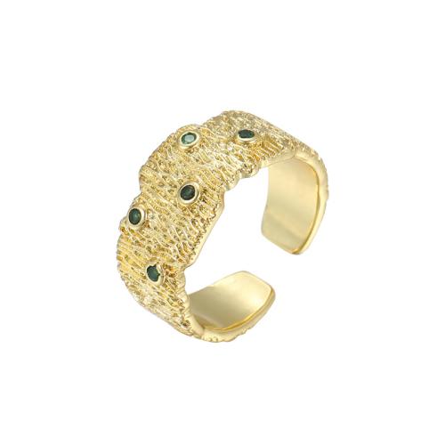 Kubieke Circonia Micro Pave Brass Ring, Messing, plated, verschillende stijlen voor de keuze & micro pave zirconia & voor vrouw, gouden, Verkocht door PC