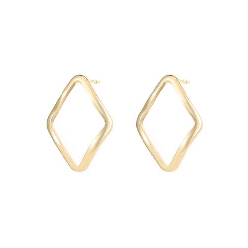 Brass Earring Stud Component plated DIY golden Sold By Pair