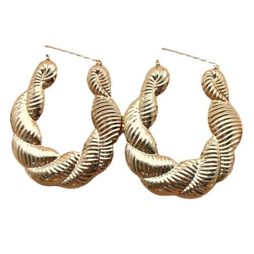 Iron Earring plated for woman golden Sold By Pair
