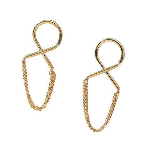Brass Stud Earring for woman golden Sold By Pair