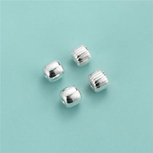 925 Sterling Silver Pärlor, Kolonn, DIY & olika stilar för val, silver, 6.10x5mm, Hål:Ca 1.5mm, Säljs av PC