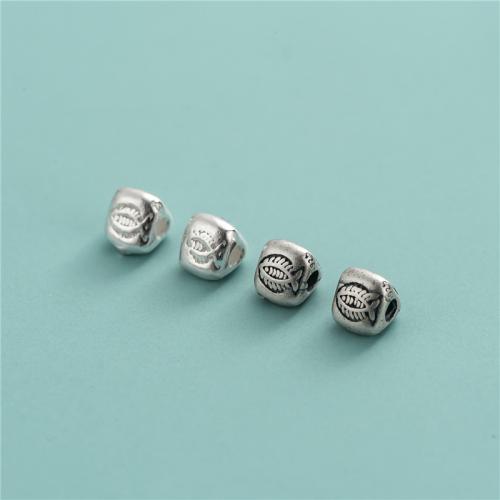 925 Sterling Silver Pärlor, Triangle, DIY, fler färger för val, 4.30mm, Hål:Ca 1.6mm, Säljs av PC
