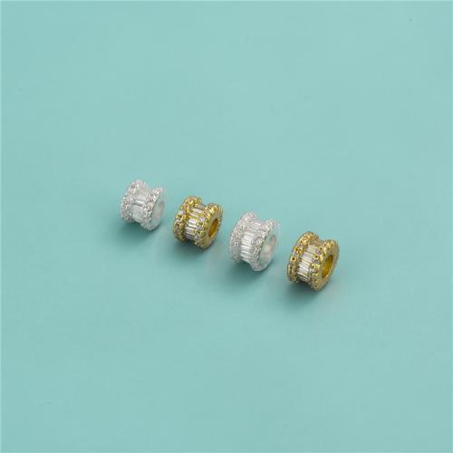 925 sterling ezüst gyöngy, 925 ezüst, DIY & különböző méretű a választás & mikro egyengetni cirkónia, több színt a választás, Által értékesített PC