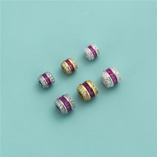 925 Sterling Silver Beads, DIY & different size for choice & micro pave cubic zirconia, more colors for choice, Sold By PC