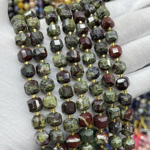 Perles bijoux en pierres gemmes, Dragon-Blood-pierre, cadre, bijoux de mode & DIY & normes différentes pour le choix & facettes, couleurs mélangées, Vendu par Environ 38 cm brin