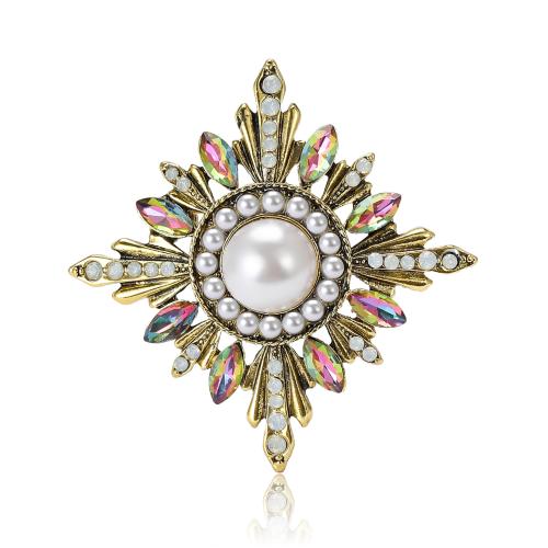 Rhinestone Brooch Zinc Alloy with Plastic Pearl Phoenix plated fashion jewelry & for woman & with rhinestone nickel lead & cadmium free Sold By PC