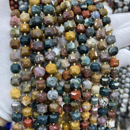 Achát Korálky, Ocean Achát, Náměstí, módní šperky & DIY & různé velikosti pro výběr & tváří, smíšené barvy, Prodáno za Cca 38 cm Strand
