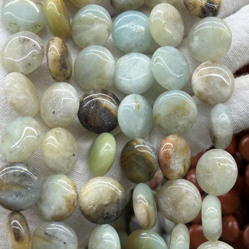 Koraliki z amazonitu, Amazonit, Płaskie koło, biżuteria moda & DIY, mieszane kolory, 15mm, sprzedawane na około 38 cm Strand