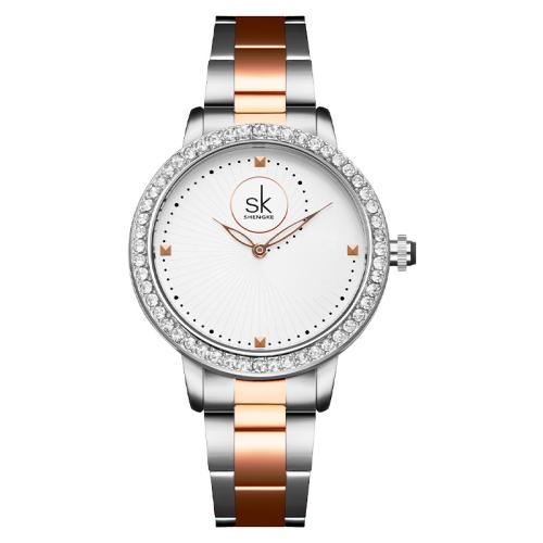 Damen Armbanduhr, Glas, Lebenswasserbeständig & Modeschmuck & japanische Uhr-Bewegung & für Frau & mit Strass, keine, Länge ca. 20 cm, verkauft von PC