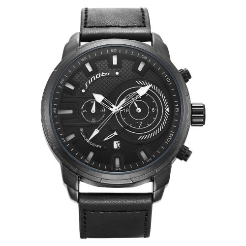 Herren Armbanduhr, Glas, mit PU Leder, Lebenswasserbeständig & Modeschmuck & japanische Uhr-Bewegung & für den Menschen, keine, Länge ca. 20 cm, verkauft von PC