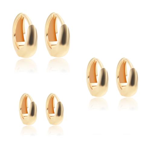 Messing Spring hoop oorbellen, plated, verschillende grootte voor keus & voor vrouw, gouden, Verkocht door pair