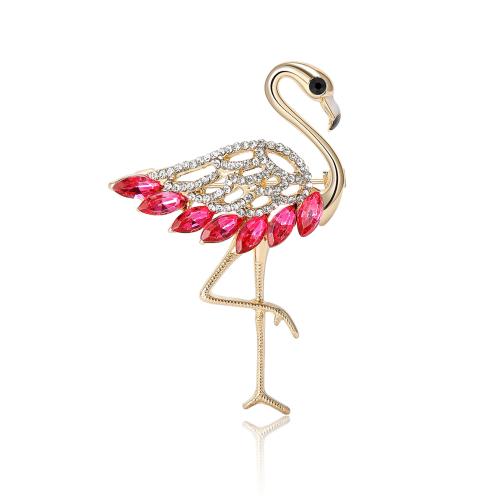 Tibetan Style Brooches, Bird, plated, fashion jewelry & for woman & with rhinestone, more colors for choice, nickel, lead & cadmium free, 40x60mm, Sold By PC