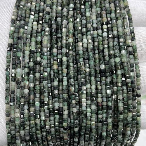 Gemstone Smycken Pärlor, Emerald, Square, mode smycken & DIY & fasetterad, blandade färger, 2.50mm, Såld Per Ca 38 cm Strand