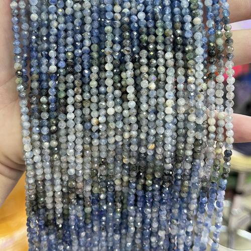 Naturliga Quartz smycken pärlor, Kyanit, Rund, mode smycken & DIY & fasetterad, blandade färger, 3mm, Såld Per Ca 38 cm Strand