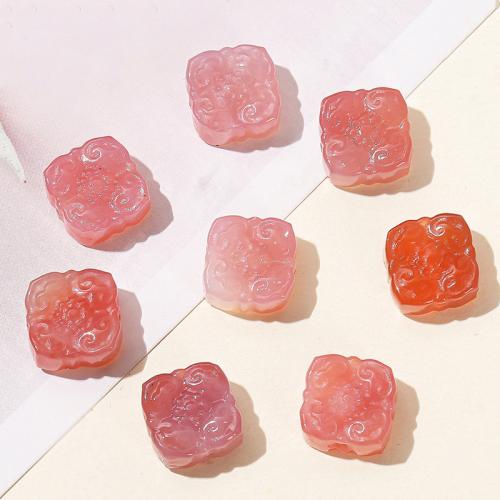 Agate Beads Yanyuan Agate Flower DIY light red Sold By PC