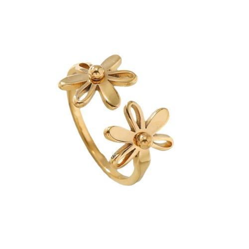 Stainless Steel Finger Ring 304 Stainless Steel Flower fashion jewelry & for woman Sold By PC