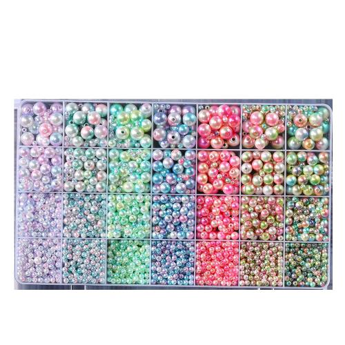 ABS Plastic Beads ABS Plastic Pearl DIY mixed colors 4-8cm Sold By Box