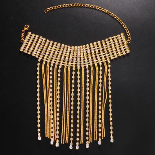 Cink Alloy narukvice, pozlaćen, modni nakit & za žene & s Rhinestone, više boja za izbor, Dužina Približno 17 cm, Prodano By PC