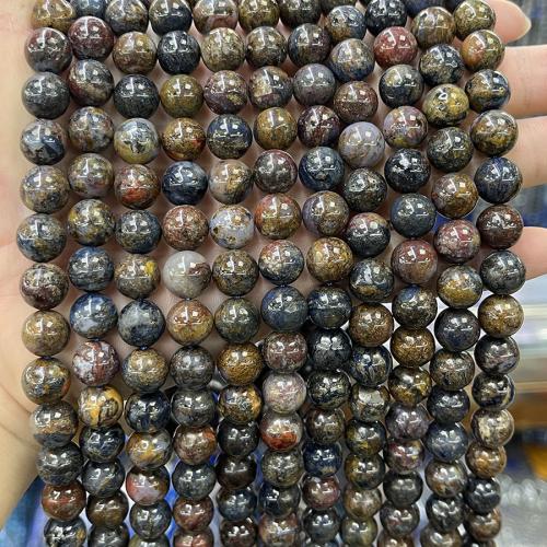 Gemstone Jewelry Beads Pietersite Round fashion jewelry & DIY mixed colors Sold Per Approx 38 cm Strand