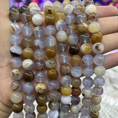 Natural Purple Agate Beads Round fashion jewelry & DIY mixed colors Sold Per Approx 38 cm Strand