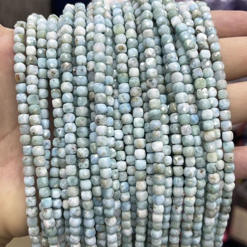 Gemstone Jewelry Beads Larimar Square fashion jewelry & DIY & faceted mixed colors 4mm Sold Per Approx 38 cm Strand