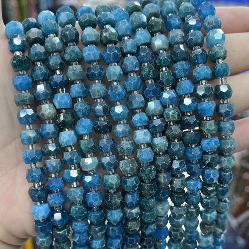 Gemstone Smycken Pärlor, apatiter, Abacus, mode smycken & DIY & fasetterad, blå, Length about 5-7mm, Såld Per Ca 38 cm Strand