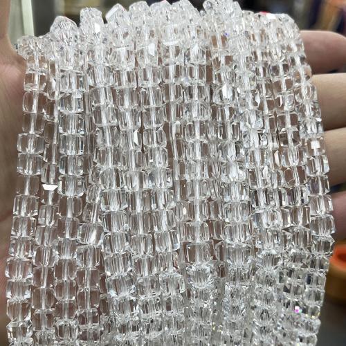 Natural Clear Quartz Beads Square fashion jewelry & DIY & faceted clear Sold Per Approx 38 cm Strand