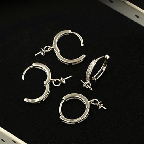 925 Sterling Silver Earring Drop, 925 sterling zilver, DIY & micro pave zirconia, 11.50x2mm, Verkocht door pair