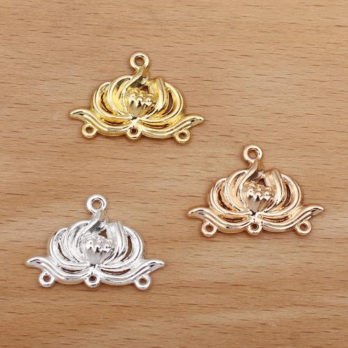 Tibetan Style Connector, Flower, plated, DIY & 1/3 loop, more colors for choice, nickel, lead & cadmium free, 17x25mm, 100PCs/Bag, Sold By Bag