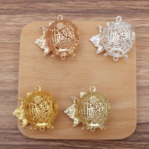 Zinc Alloy Hollow Pendants Fish plated DIY nickel lead & cadmium free Sold By Bag