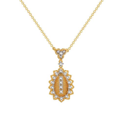 Cubic Zircon Micro Pave Brass Necklace plated micro pave cubic zirconia & for woman golden Length Approx 45-50 cm Sold By PC