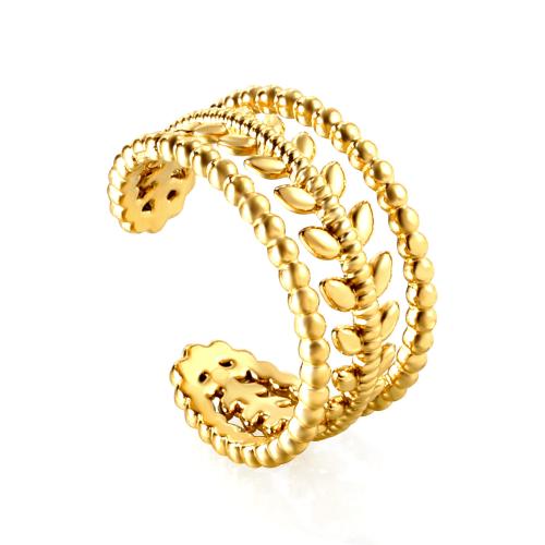 Vinger Ring in edelstaal, 304 roestvrij staal, plated, verschillende stijlen voor de keuze & voor vrouw, gouden, Verkocht door PC