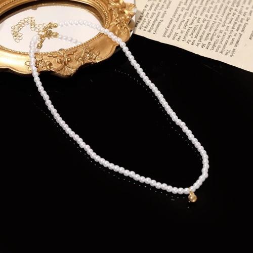 Smycken uppsättningar, Titan Stål, med Plast Pearl, handgjord, olika stilar för val & för kvinna, vit, Säljs av PC