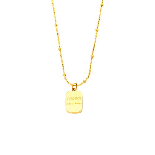 التيتانيوم الصلب قلادة, مع 5cm سلسلة الموسع, مطلي, شكل مختلف للاختيار & للمرأة, ذهبي, طول 40.5 سم, تباع بواسطة PC